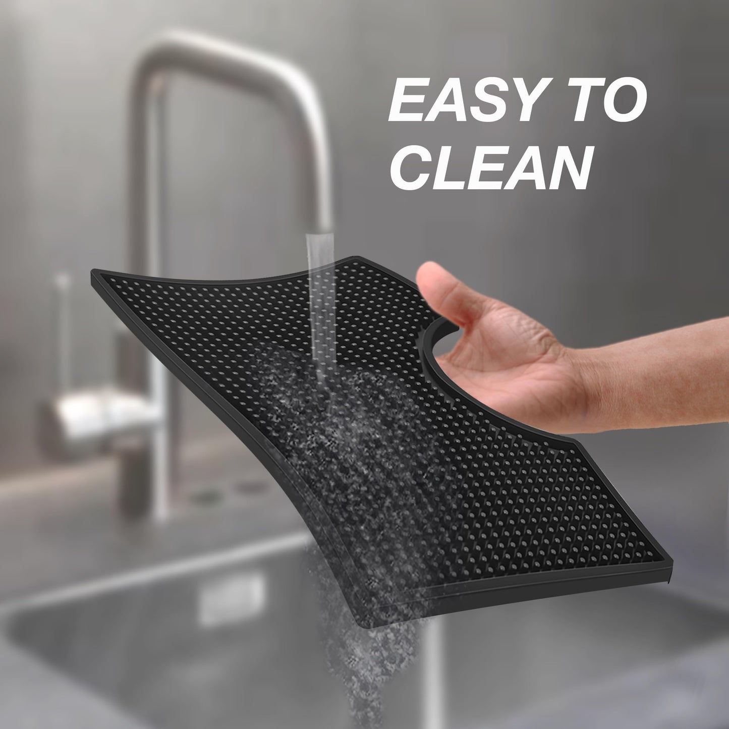 Esatto Beer Drip Tray, Non-Slip Rubber Kegerator Surface Mount Drip Tray Mat, Beverage Bar Drip Tray with Draft Beer Tower Spill Mat Flange Cutout Beer Coffee Service Mat Counter Top Drip Tray