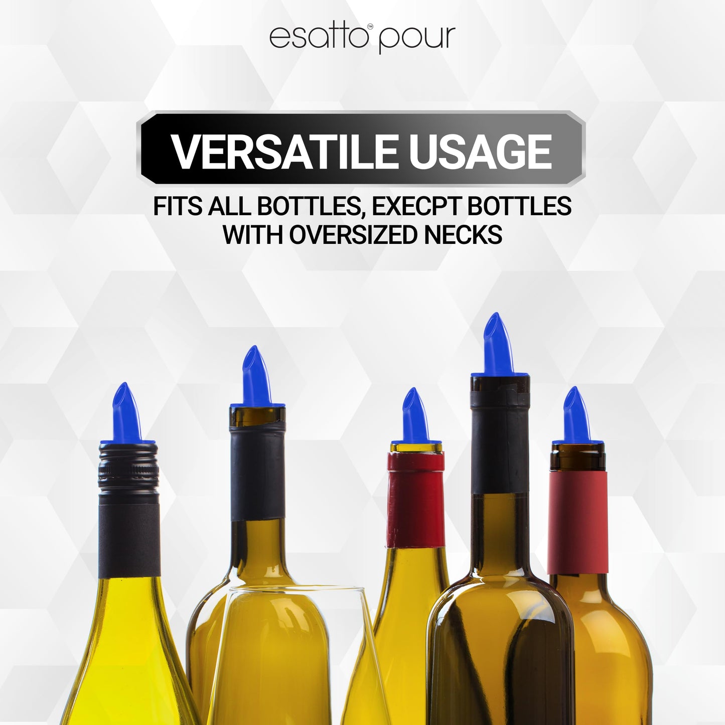 Esatto Pieces Plastic Bottle Pourer or Liquor Spout - Versatile Drink and Alcohol Pourer, Easy Install, Durable Bar Tool