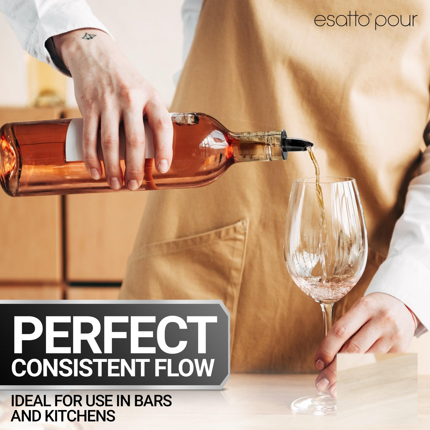 Esatto Pieces Plastic Bottle Pourer or Liquor Spout - Versatile Drink and Alcohol Pourer, Easy Install, Durable Bar Tool