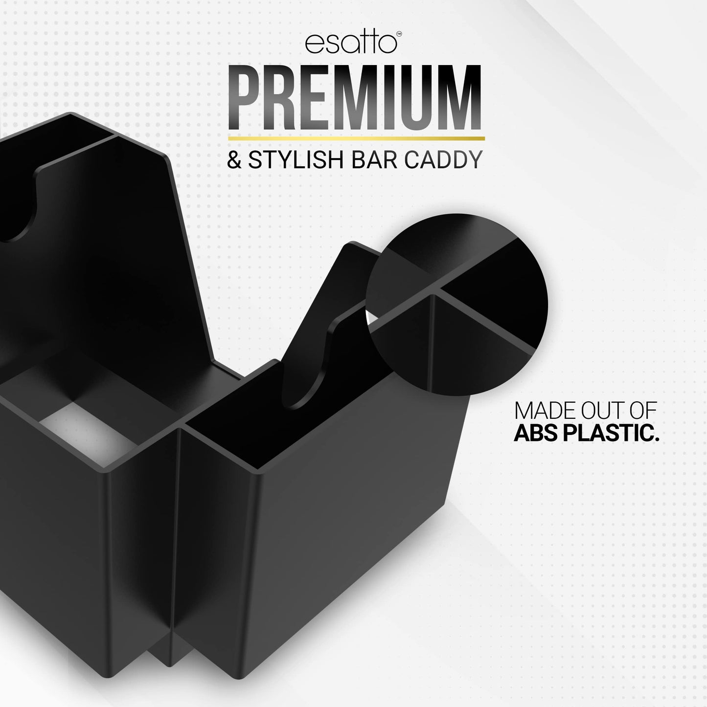 Esatto Bar Caddy, Organize Bar Items, with 12 Plastic Pourers Included