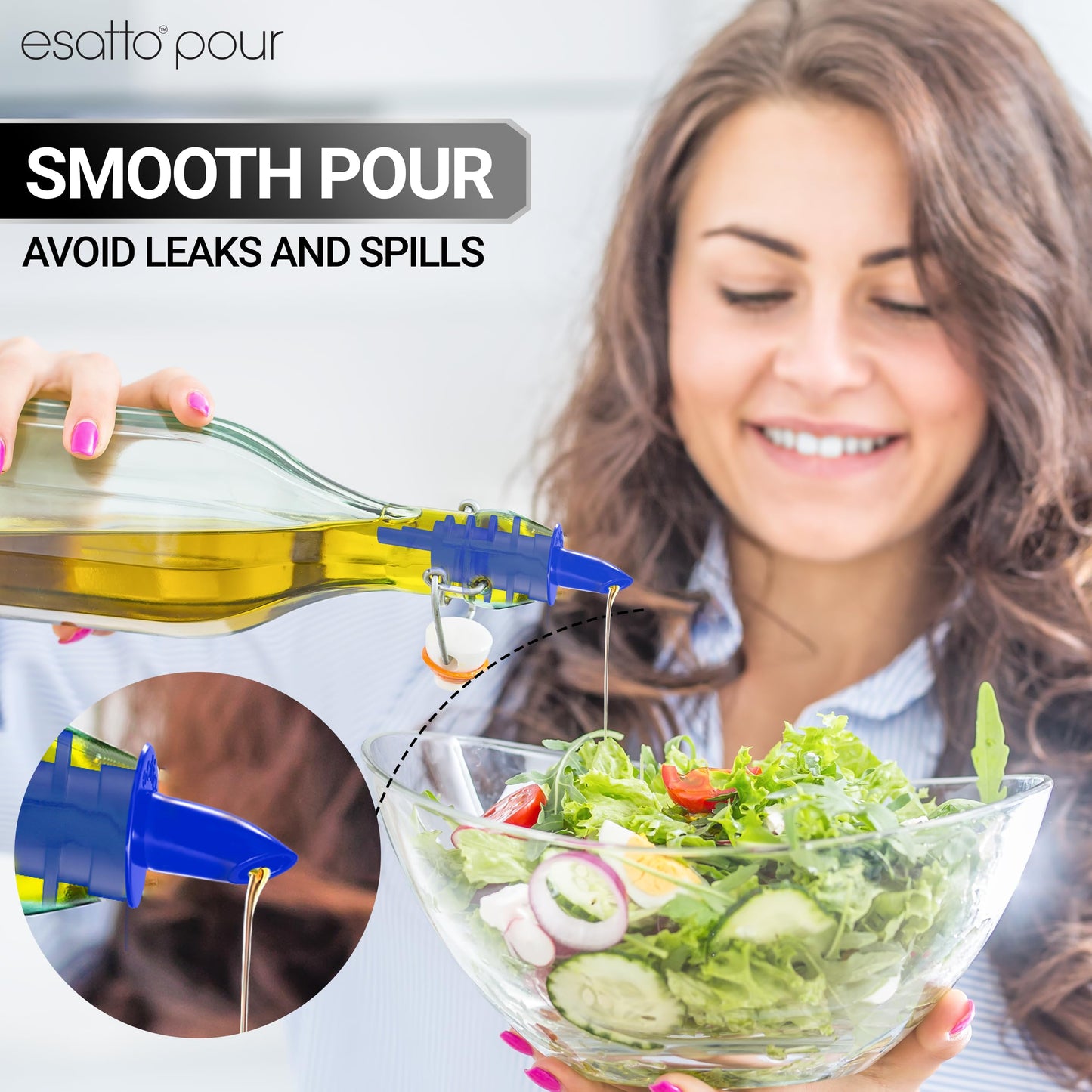 Esatto Pieces Plastic Bottle Pourer or Liquor Spout - Versatile Drink and Alcohol Pourer, Easy Install, Durable Bar Tool