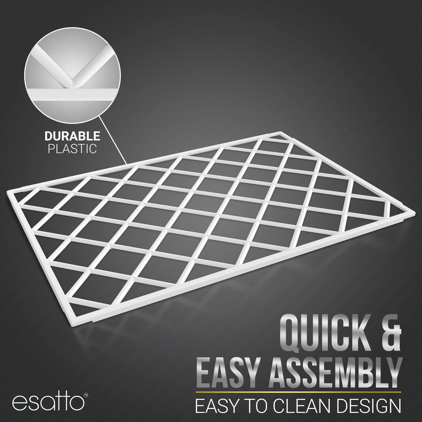 Esatto Bar Products 10 Pieces Interlocking Shelf Mats 8 x 12 Inches, Clear - For Spills, Clean Bars, Stain Protection, and an Anti-slip Surface