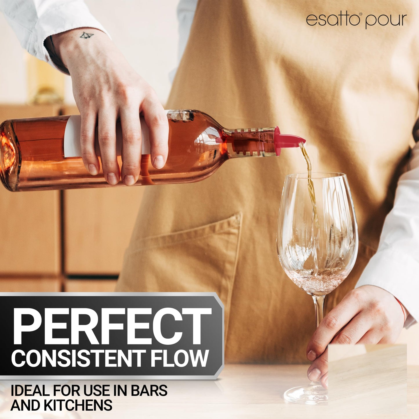 Esatto Pieces Plastic Bottle Pourer or Liquor Spout - Versatile Drink and Alcohol Pourer, Easy Install, Durable Bar Tool