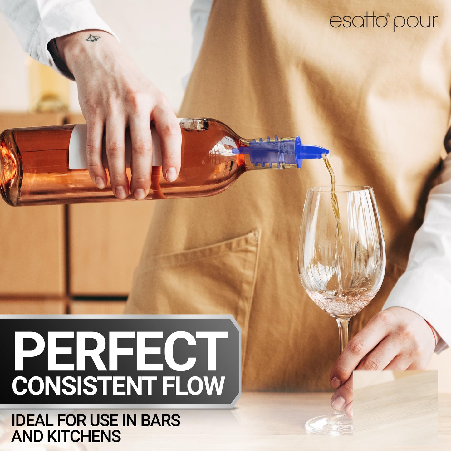 Esatto Pieces Plastic Bottle Pourer or Liquor Spout - Versatile Drink and Alcohol Pourer, Easy Install, Durable Bar Tool