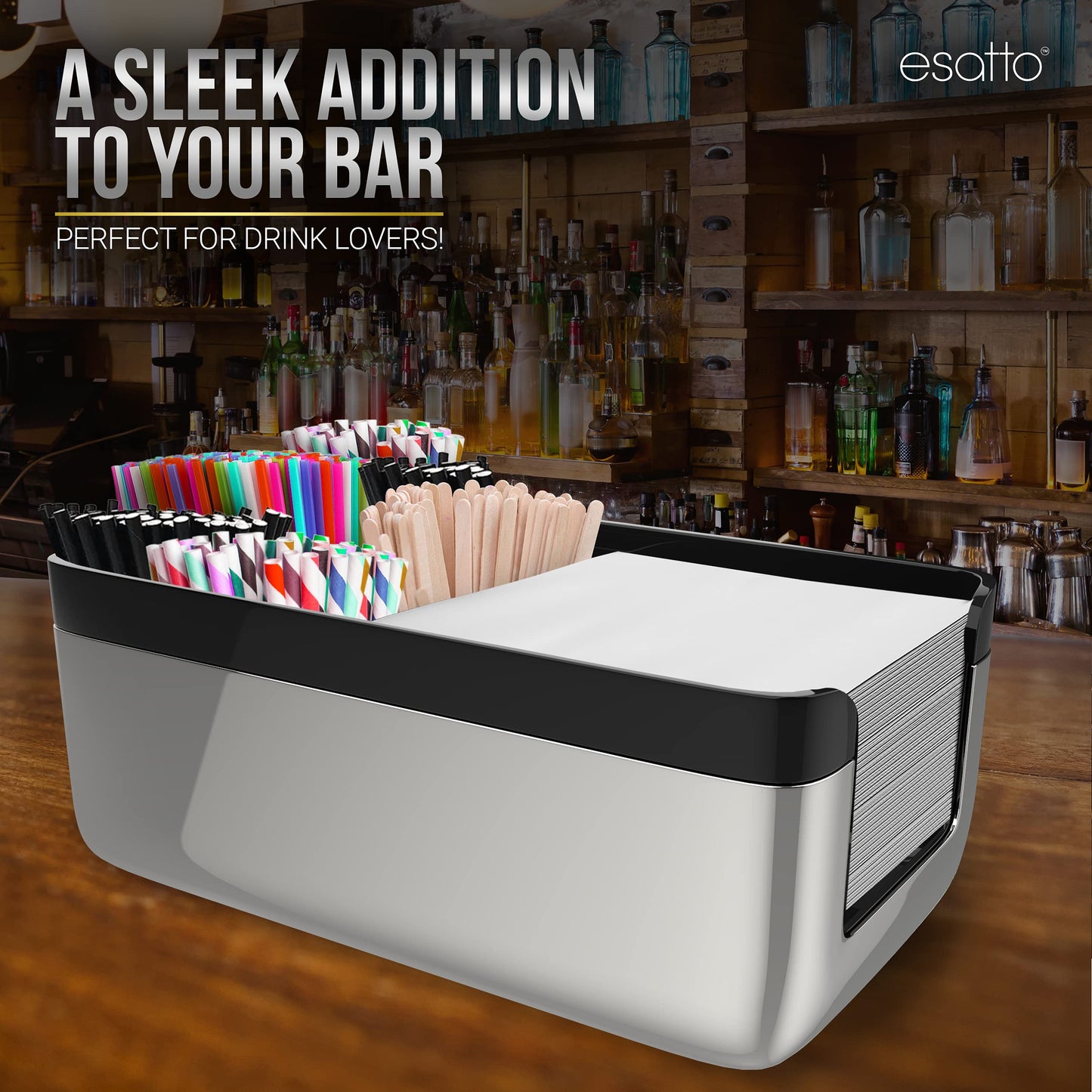 Esatto Bar Products Premium Bar Caddy, with Additional 12 Pourers and 12 Pourer Covers