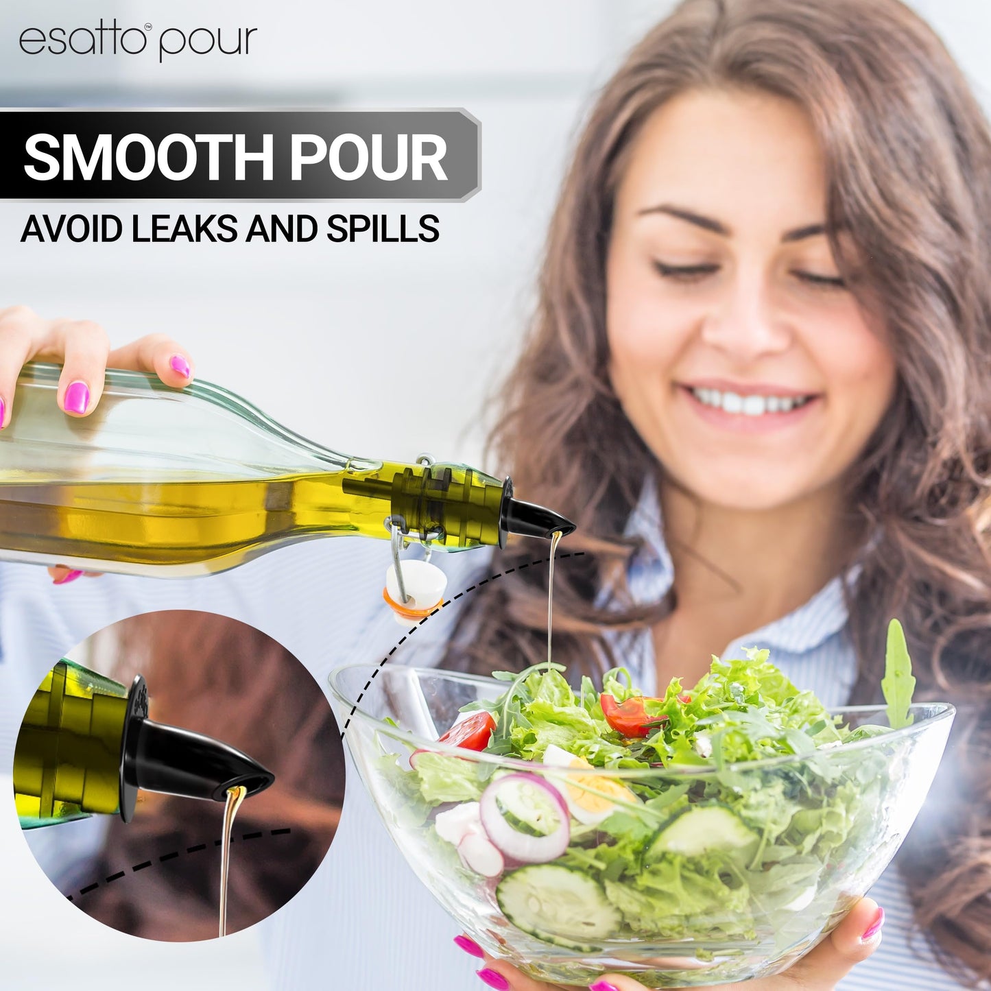 Esatto Pieces Plastic Bottle Pourer or Liquor Spout - Versatile Drink and Alcohol Pourer, Easy Install, Durable Bar Tool