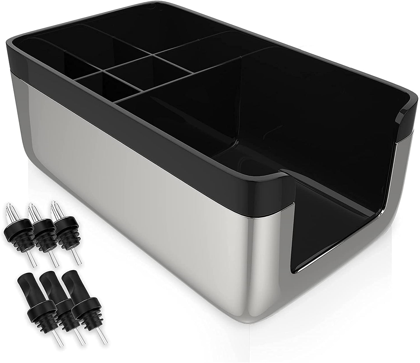 Esatto Bar Products Premium Bar Caddy, with Additional 12 Pourers and 12 Pourer Covers