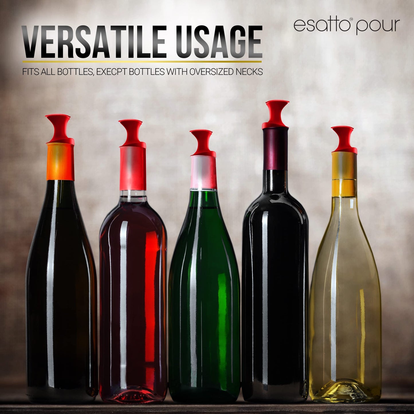 Esatto Pour and Seal, Pourer with Lid – Easy Pour, Lid for Healthy Practices, Professional Bar Tool