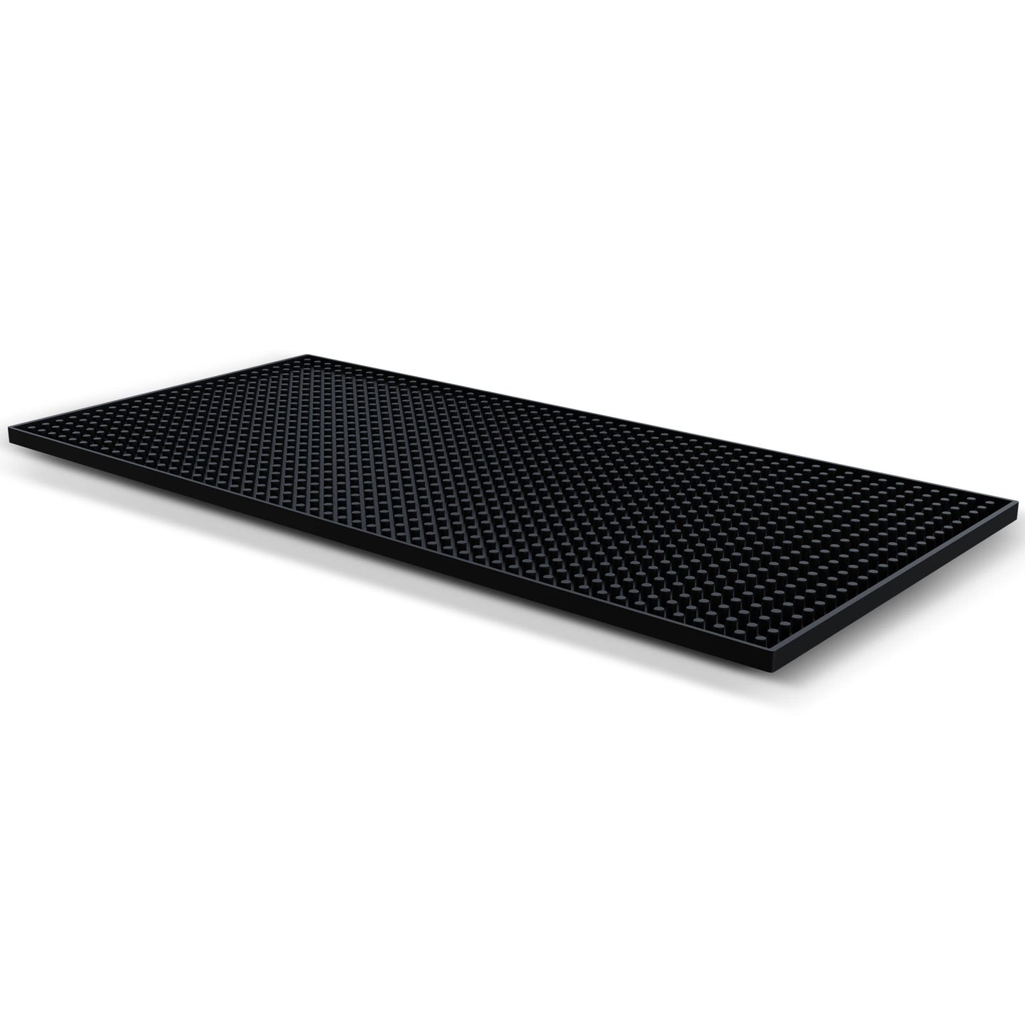 Esatto 12" x 6" Professional Service Mat, Black – Sturdy Thick Durable and Stylish Service Bar Mat for Spills, Coffee, Bars, Restaurants, Counter Top Dish Drying Mat Glass Drying Mat