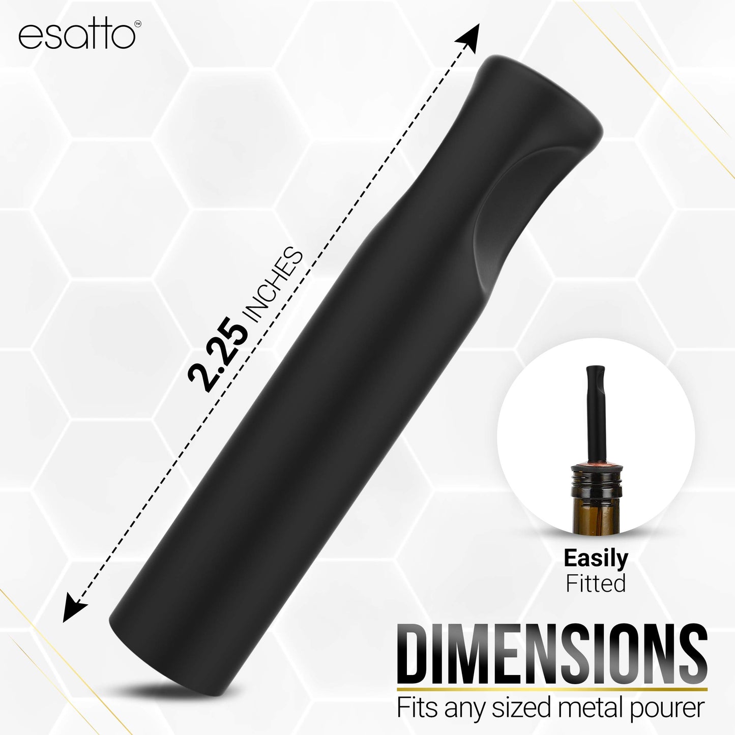 Esatto Rubber Dust Cap, Cap on Freeflow Pourer For Wine and Liquor Bottles and Oil Dispenser Spouts, Black Pour Spout Cover Rubber Caps, Box of (50)