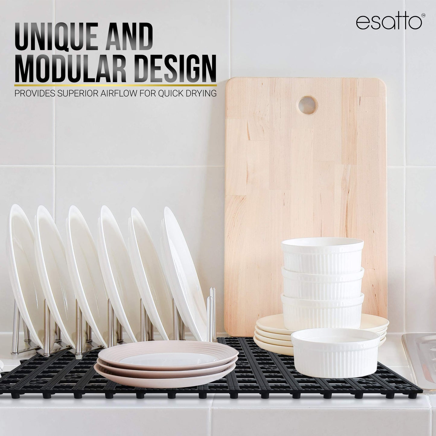Esatto Interlocking Shelf Mats – for Spills, Clean Bars, Stain Protection, and an Anti-Slip Surface
