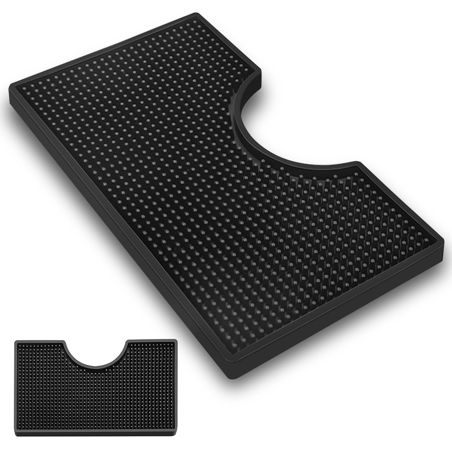 Esatto Beer Drip Tray, Non-Slip Rubber Kegerator Surface Mount Drip Tray Mat, Beverage Bar Drip Tray with Draft Beer Tower Spill Mat Flange Cutout Beer Coffee Service Mat Counter Top Drip Tray