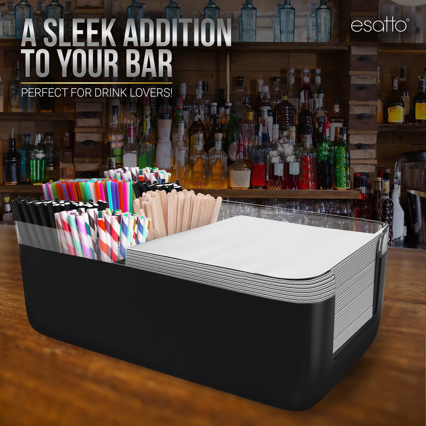 Esatto Bar Products Premium Bar Caddy, with Additional 12 Pourers and 12 Pourer Covers