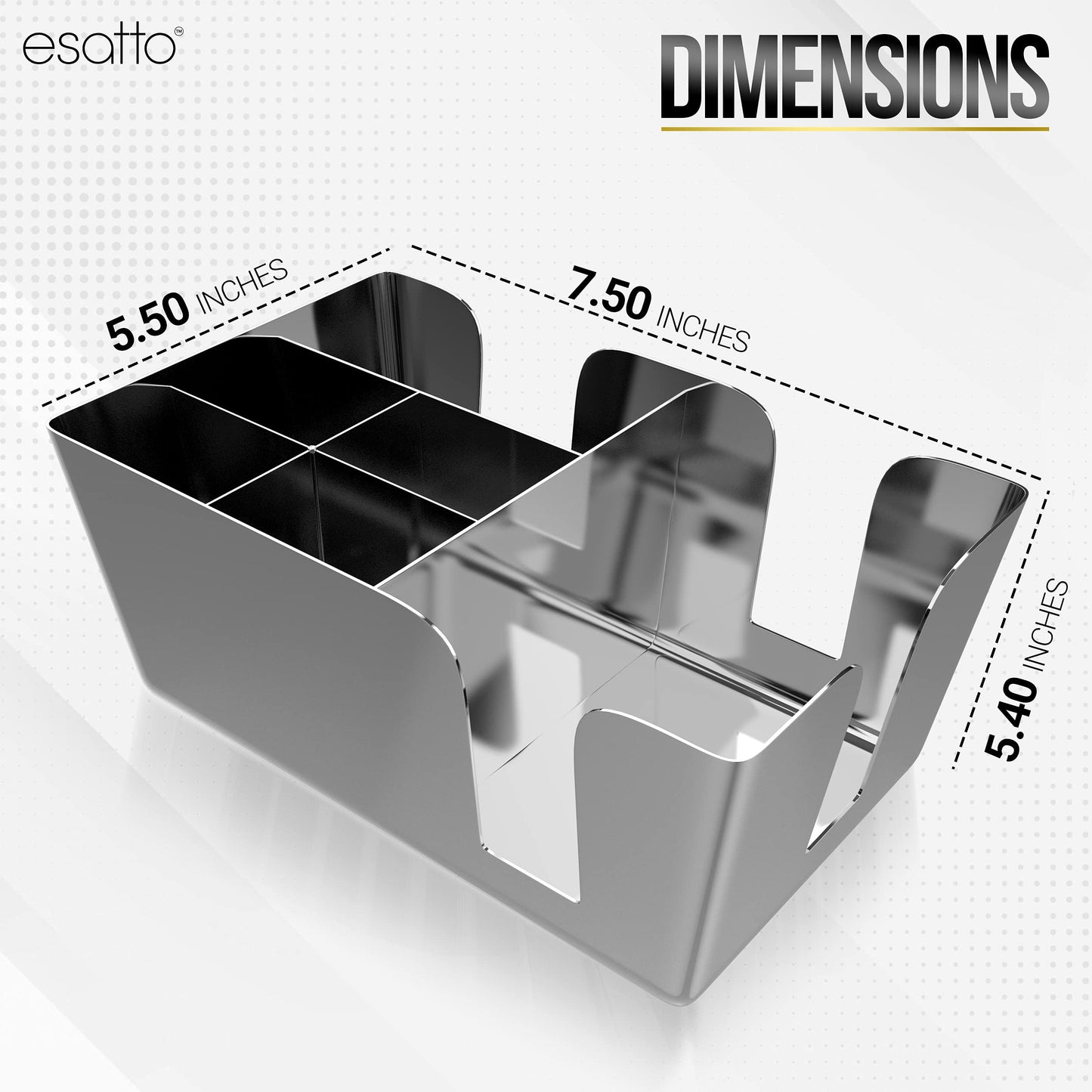 Esatto Bar Caddy, Organize Bar Items, with 12 Plastic Pourers Included