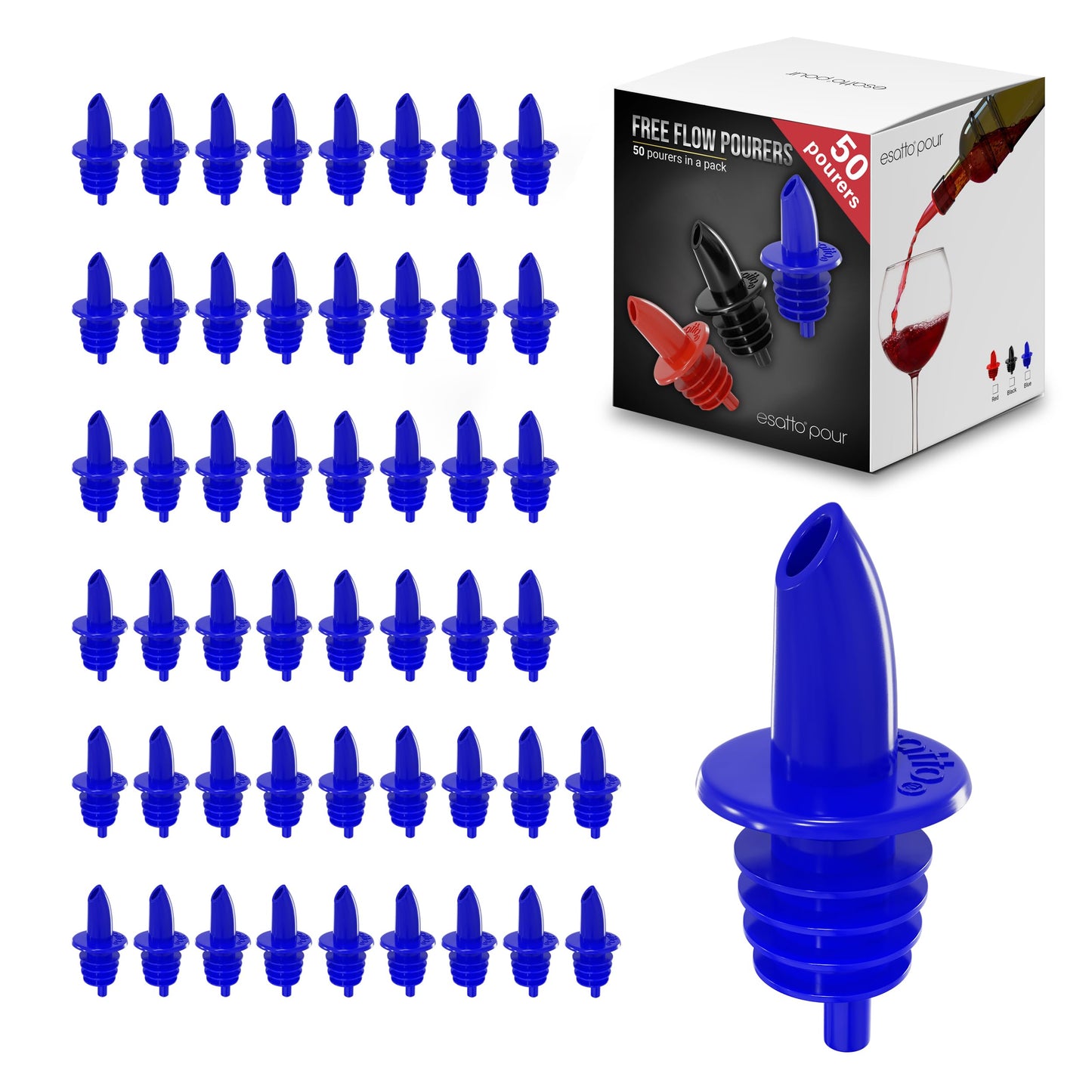Esatto Pieces Plastic Bottle Pourer or Liquor Spout - Versatile Drink and Alcohol Pourer, Easy Install, Durable Bar Tool
