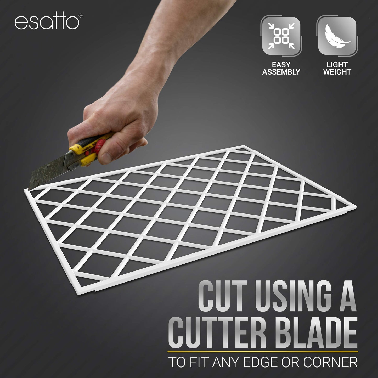 Esatto Bar Products 10 Pieces Interlocking Shelf Mats 8 x 12 Inches, Clear - For Spills, Clean Bars, Stain Protection, and an Anti-slip Surface