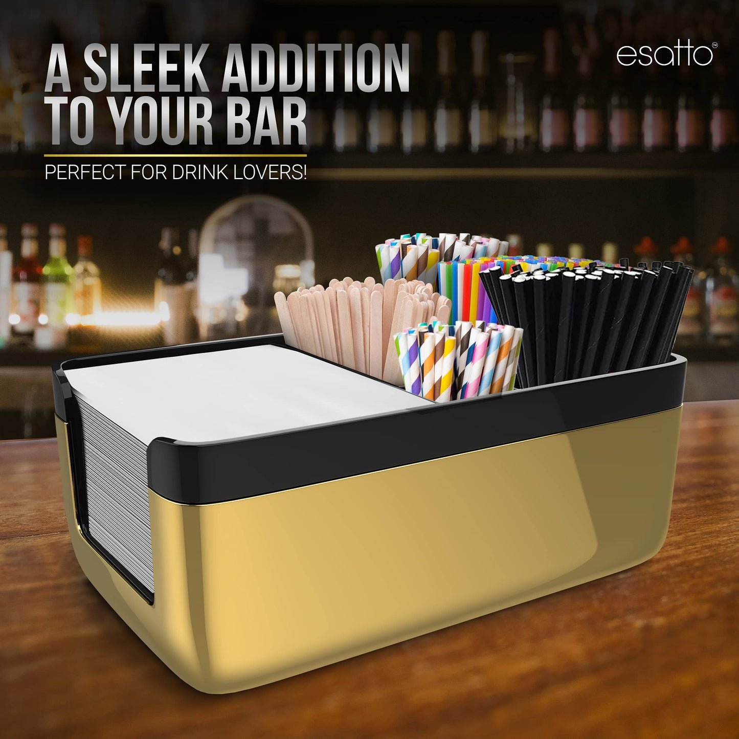 Esatto Bar Products Premium Bar Caddy, with Additional 12 Pourers and 12 Pourer Covers