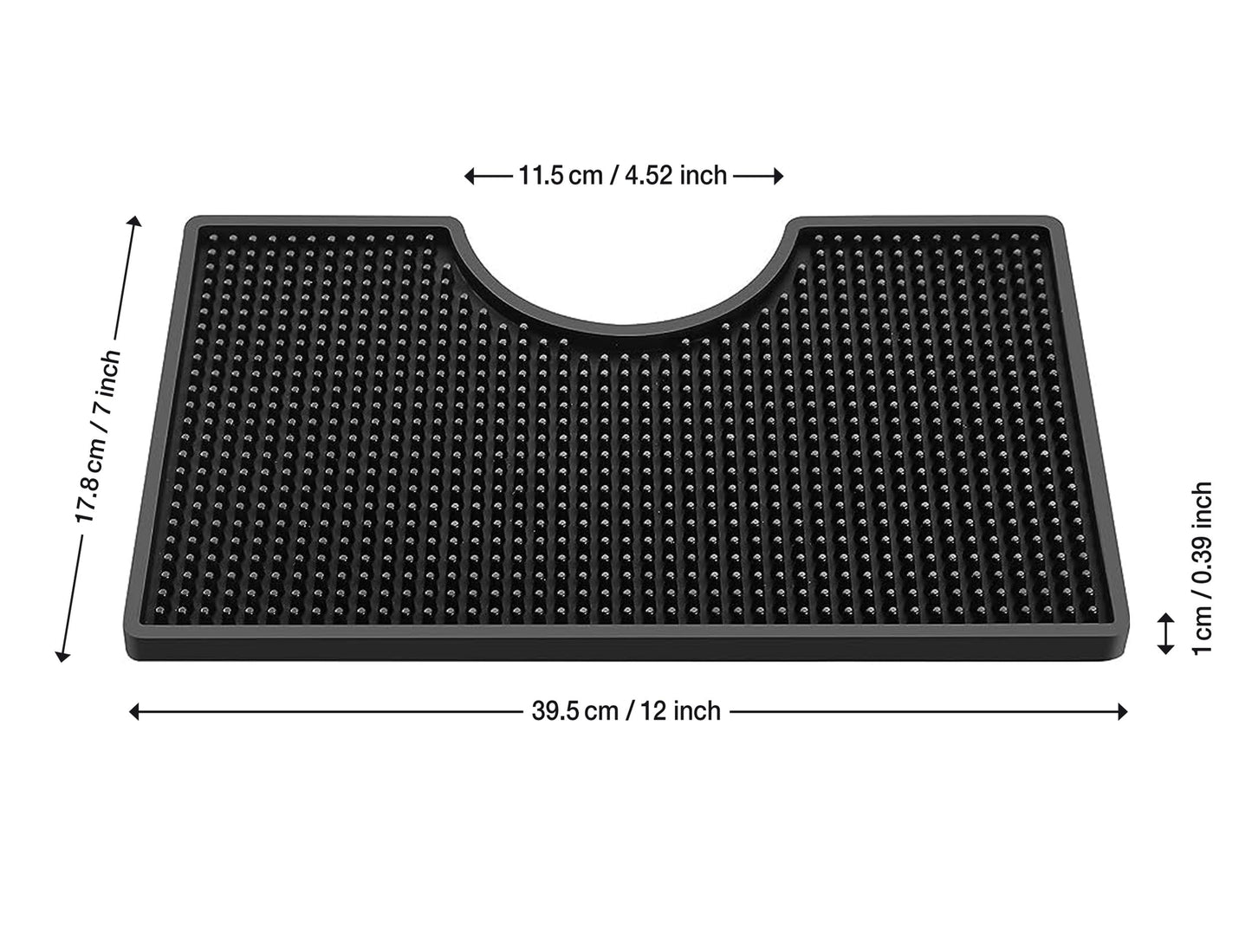 Esatto Beer Drip Tray, Non-Slip Rubber Kegerator Surface Mount Drip Tray Mat, Beverage Bar Drip Tray with Draft Beer Tower Spill Mat Flange Cutout Beer Coffee Service Mat Counter Top Drip Tray