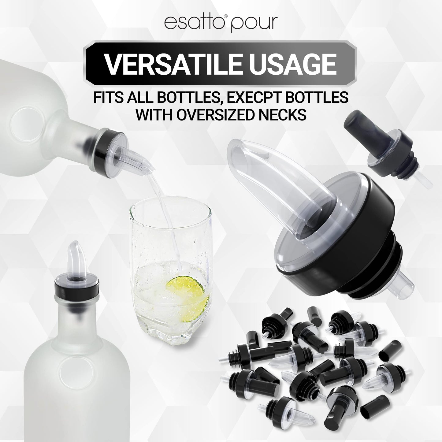 Esatto Bar Products Premium Bar Caddy, with Additional 12 Pourers and 12 Pourer Covers