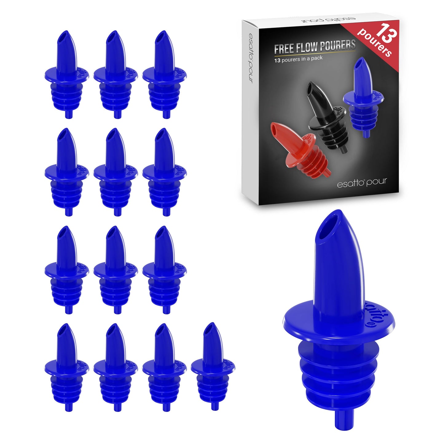 Esatto Pieces Plastic Bottle Pourer or Liquor Spout - Versatile Drink and Alcohol Pourer, Easy Install, Durable Bar Tool