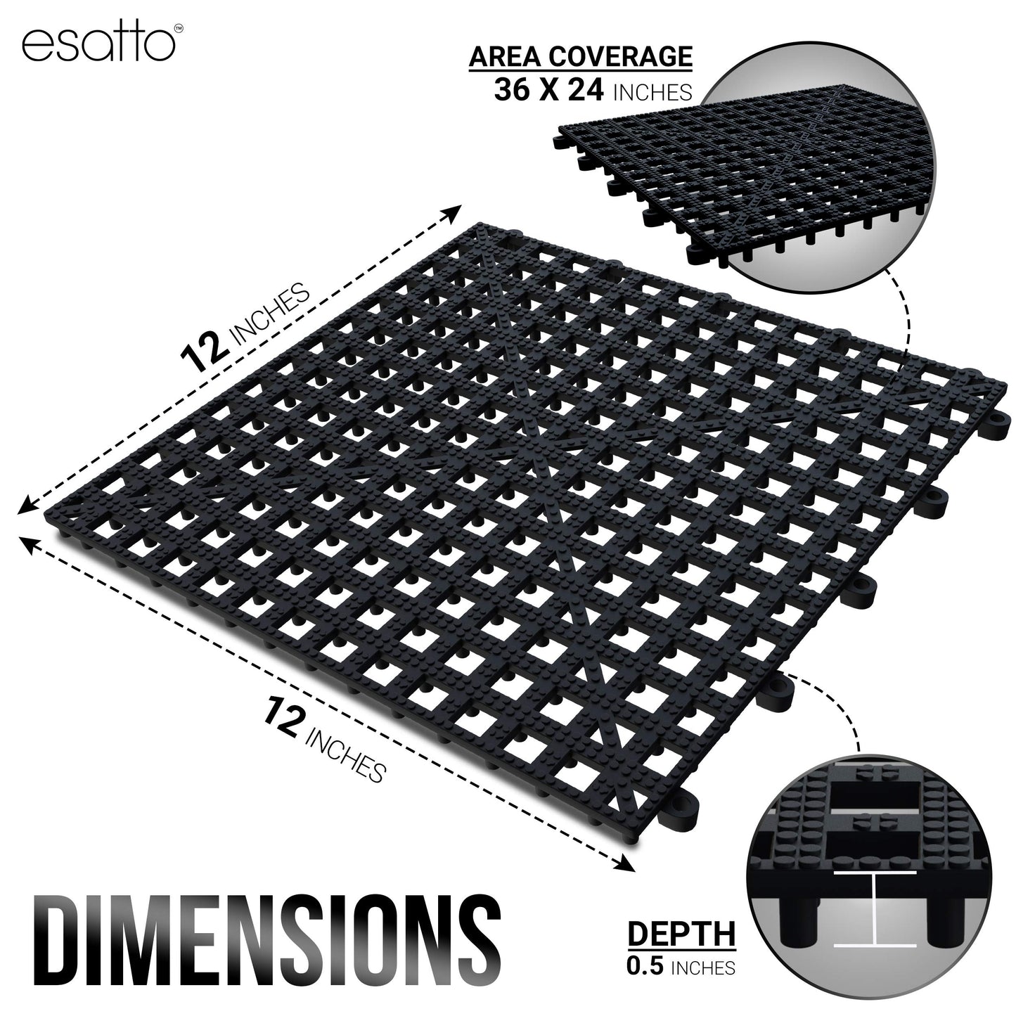 Esatto Interlocking Shelf Mats – for Spills, Clean Bars, Stain Protection, and an Anti-Slip Surface