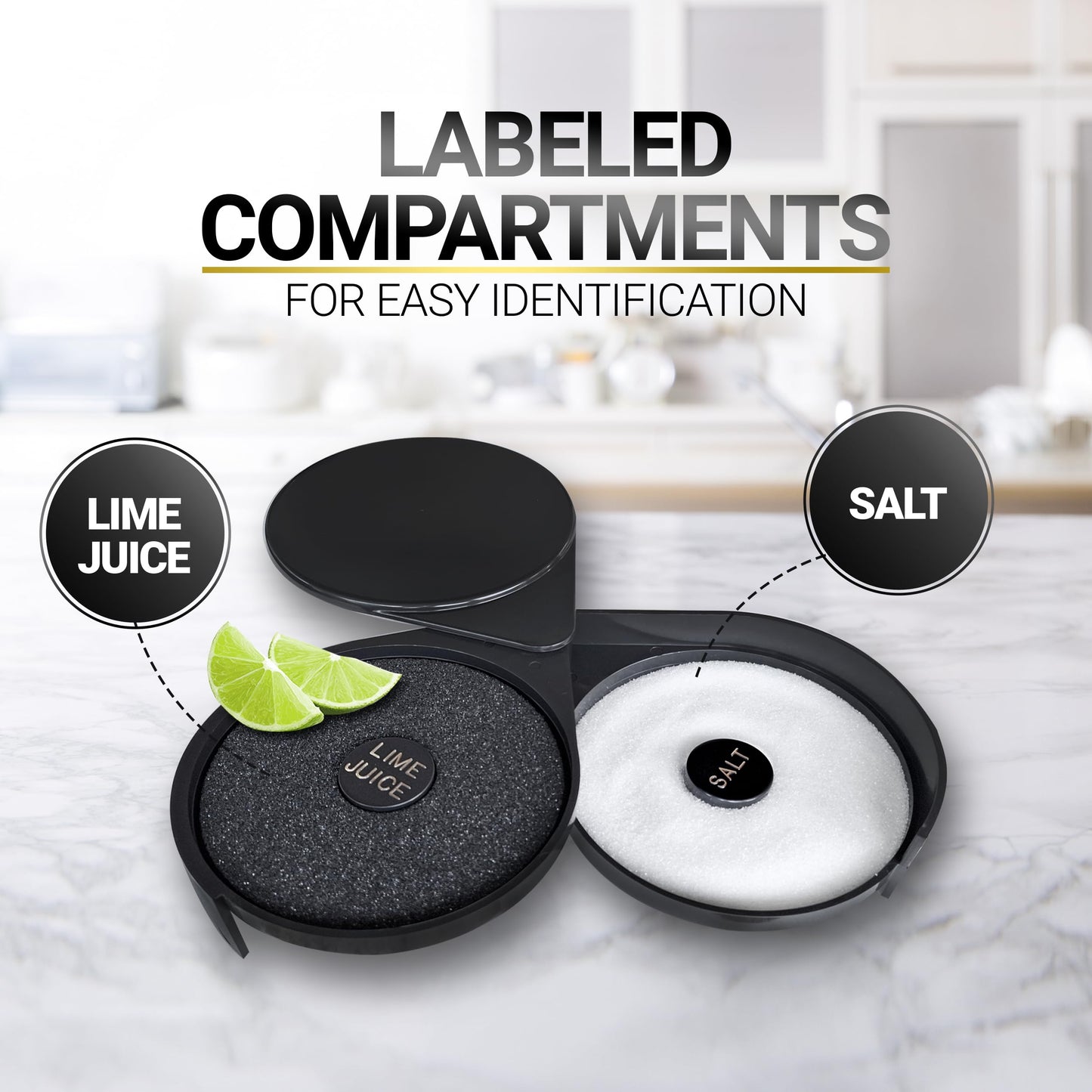 Esatto Glass Salt Rimmer 3 Tier for Margarita Tray and Cocktail, 2 Extra Spongeβs + 3 Pourers β Apply Salt, Sugar, and Lime Juice for Better Drinks and Efficient Drink Preparation