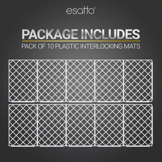 Esatto Bar Products 10 Pieces Interlocking Shelf Mats 8 x 12 Inches, Clear - For Spills, Clean Bars, Stain Protection, and an Anti-slip Surface