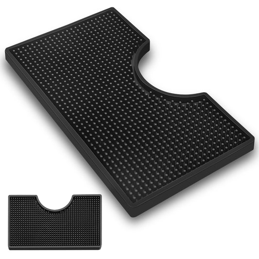 Esatto Beer Drip Tray, Non-Slip Rubber Kegerator Surface Mount Drip Tray Mat, Beverage Bar Drip Tray with Draft Beer Tower Spill Mat Flange Cutout Beer Coffee Service Mat Counter Top Drip Tray