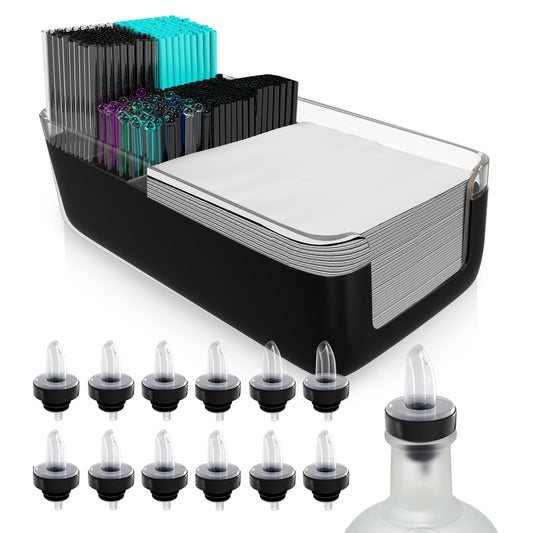 Esatto Bar Products Premium Bar Caddy, with Additional 12 Pourers and 12 Pourer Covers