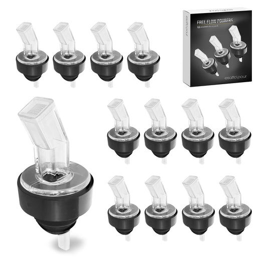 Esatto Pourer with Screen - Premium Quality Liquor Dispenser Pour Spouts with Built-in Filter for Smooth Pouring - Pour Spouts Ideal for Bartenders, Home Bars, and Parties