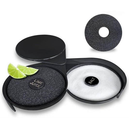Esatto Glass Salt Rimmer 3 Tier for Margarita Tray and Cocktail, 2 Extra Sponge’s + 3 Pourers – Apply Salt, Sugar, and Lime Juice for Better Drinks and Efficient Drink Preparation