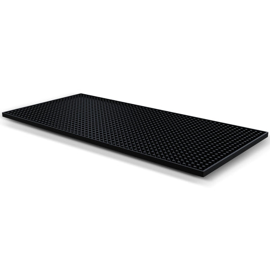 Esatto 12" x 6" Professional Service Mat, Black – Sturdy Thick Durable and Stylish Service Bar Mat for Spills, Coffee, Bars, Restaurants, Counter Top Dish Drying Mat Glass Drying Mat